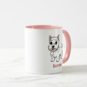 Mug Cute West Highland White Terrier Dog Custom Name (Devant droit)