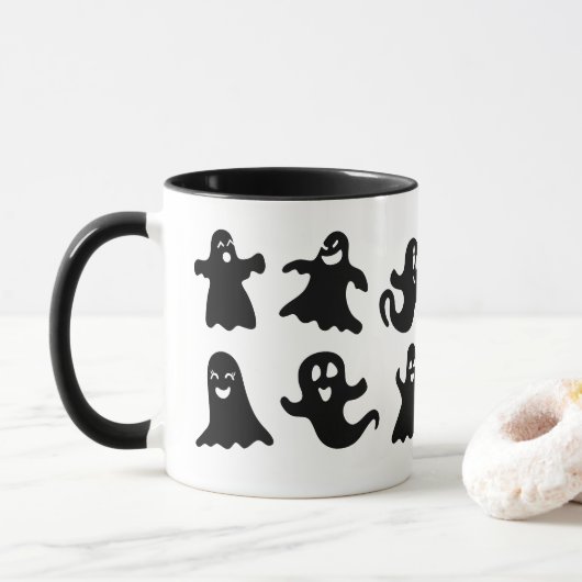 Mug Cute & Whimsical Friendly Ghost Spirits Halloween (Avec donut)