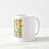 Mug Cute Whimsical Frog And Sunflowers Illustration (Devant droit)
