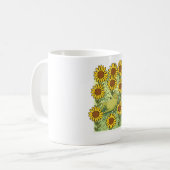 Mug Cute Whimsical Frog And Sunflowers Illustration (Devant gauche)