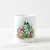 Mug Cute Whimsical Frog In Flower Garden Illustration (Centre)
