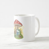 Mug Cute Whimsical Frog Knitting Illustration (Devant droit)
