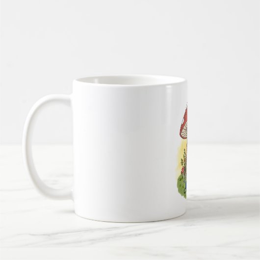 Mug Cute Whimsical Frog Knitting Illustration (Gauche)