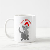 Mug Cute Whimsical Meowy Chat de Noël (Gauche)