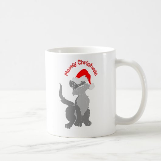 Mug Cute Whimsical Meowy Chat de Noël (Droite)