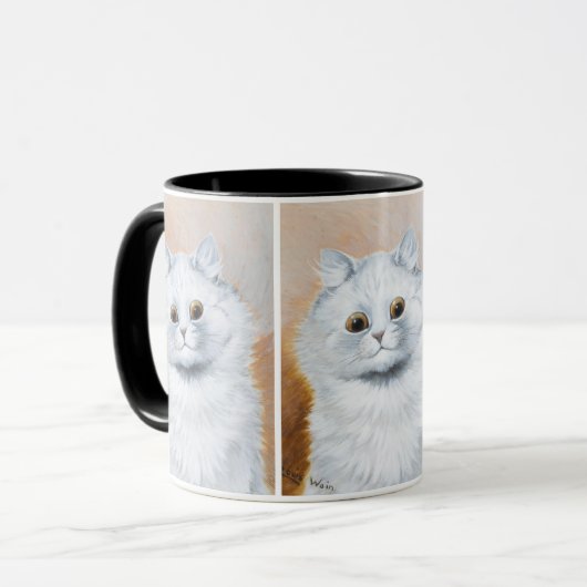 Mug Cute White Cat Peinture de Louis Wain (Devant gauche)