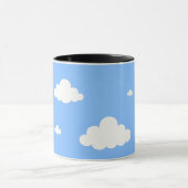 Mug Cute white clouds seamless pattern sky blue coffee (Centre)