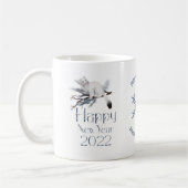 Mug Cute White Stoat Sur Une Branche, Bonne Année 2022 (Gauche)
