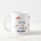 Mug Cute White Unicorns Magical Mama & Baby (Gauche)