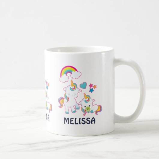 Mug Cute White Unicorns Magical Mama & Baby (Droite)