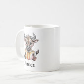 Mug Cute Wildebeest Reading a Book Custom (Devant gauche)