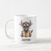 Mug Cute Wildebeest Reading a Book Custom (Gauche)