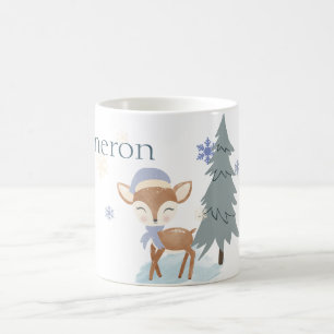 Mug Cute Winter Baby Deer Boy Fawn Nom Personnalisé