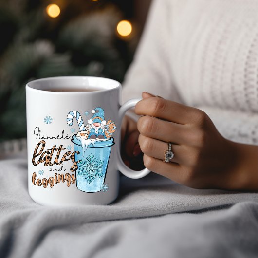 Mug Cute Winter Gnome Flannels Lattes Leggings
