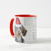 Mug Cute Wirehair Dachshund Lover Christmas Holiday (Devant gauche)