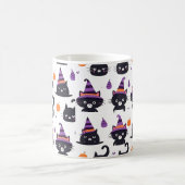 Mug Cute Witch Cat & Hat Pattern Halloween Spooky Cat (Centre)