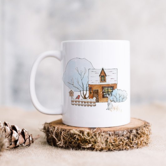 Mug Cute Woodland Animaux et Maison de Noël