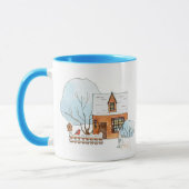 Mug Cute Woodland Animaux et Maison de Noël (Gauche)