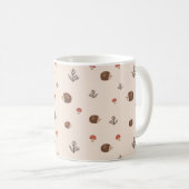 Mug Cute Woodland Hérisson et Motif de champignons (Devant droit)