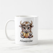 Mug Cute Yak Reading a Book Custom (Gauche)