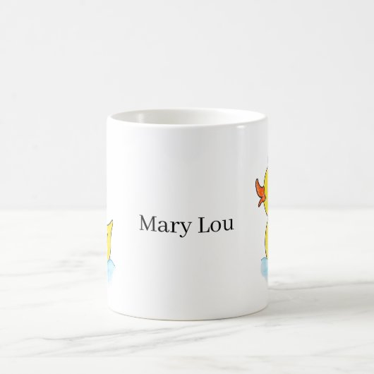 Mug Cute Yellow Rubber Duck with Clover Hat Custom (Centre)