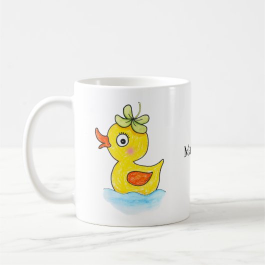 Mug Cute Yellow Rubber Duck with Clover Hat Custom (Gauche)