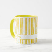 Mug Cute Yellow Striped Custom Name Coffee (Devant gauche)