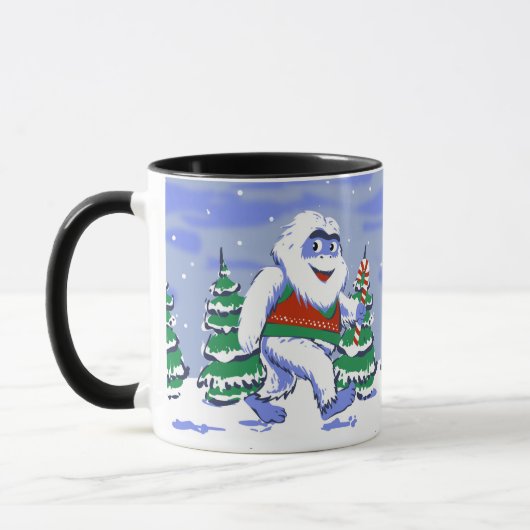 Mug Cute yeti christmas in forest (Gauche)