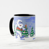 Mug Cute yeti christmas in forest (Devant gauche)