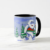 Mug Cute yeti christmas in forest (Devant droit)