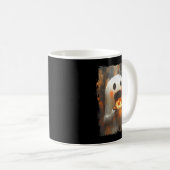 Mug Cute Zza Ghost Eating Zza Funny Halloween Food Lov (Devant droit)