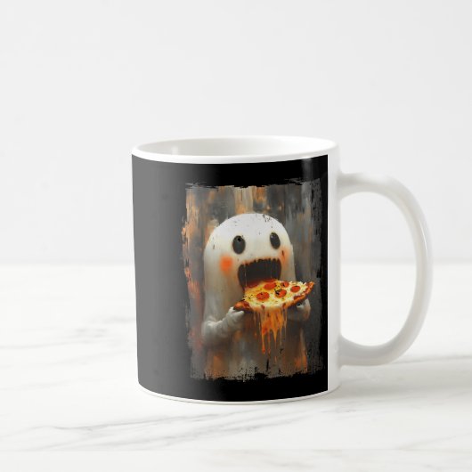 Mug Cute Zza Ghost Eating Zza Funny Halloween Food Lov (Droite)