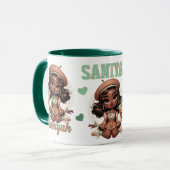 Mug Cutie café glace Brown et verte fille (Devant gauche)