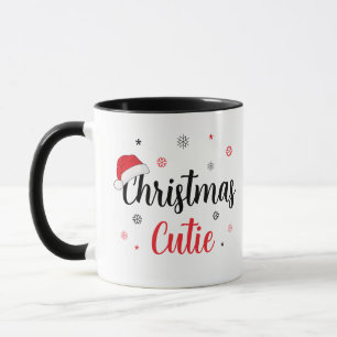 Mug Cutie de Noël Santa Hat Script moderne