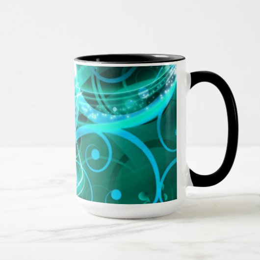 Mug Cyan abstrait (Droite)