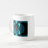 Mug Cyan Abstrait Art Print (Devant gauche)