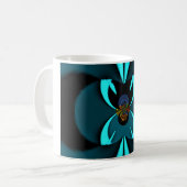 Mug Cyan Abstrait Art Print (Devant gauche)