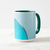 Mug Cyan Glacé Luxe Titanium Éclat Burst (Devant droit)