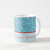 Mug Cyan Red Laisser neiger mignon Snowman Motif de fa (Devant droit)