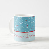 Mug Cyan Red Laisser neiger mignon Snowman Motif de fa (Devant gauche)