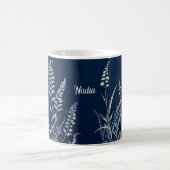 Mug Cyanotype Botanique Bleu Blanc Personnalisé (Centre)
