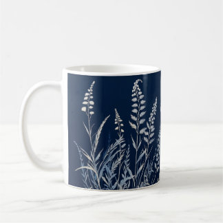 Mug Cyanotype Botanique Bleu Blanc Personnalisé