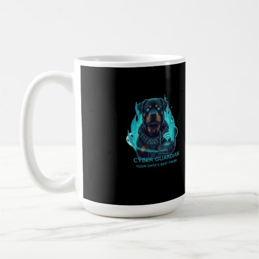 Mug Cyber Guardian Rottweiler Blue Flame - High-Tech O (Gauche)