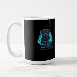 Mug Cyber Guardian Rottweiler Blue Flame - O haute tec