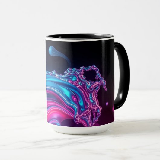 Mug Cyber-Natural Wave Mural Full Wrap Personalized (Devant droit)