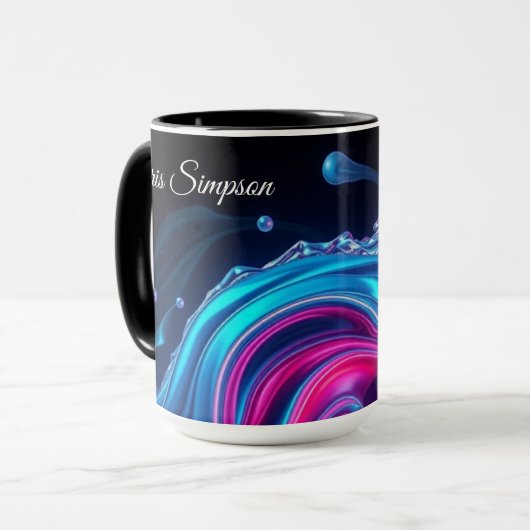 Mug Cyber-Natural Wave Mural Full Wrap Personalized (Devant gauche)