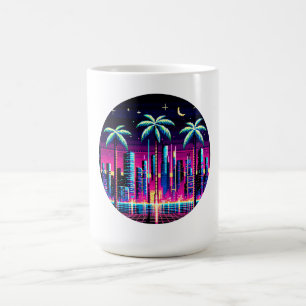 Mug Cyber Palmes : Neon Nightscape