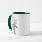Mug Cyberpunk chibi Girl Green Hair (Devant gauche)