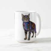 Mug Cyberpunk Circuit Cat – Neon Tech Beast (Devant droit)