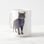 Mug Cyberpunk Circuit Cat – Neon Tech Beast (Devant gauche)